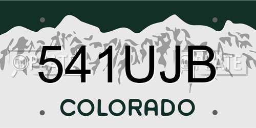 541UJB Colorado License Plate