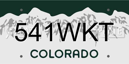 541WKT Colorado License Plate