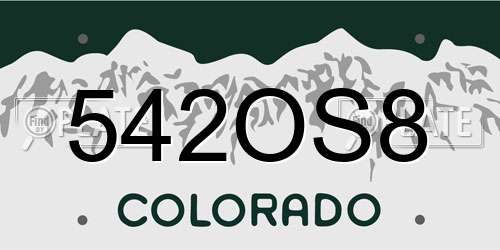 542OS8 Colorado License Plate