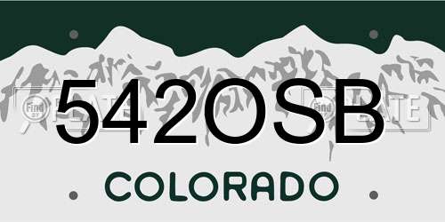 542OSB Colorado License Plate