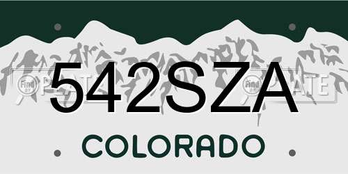 542SZA Colorado License Plate