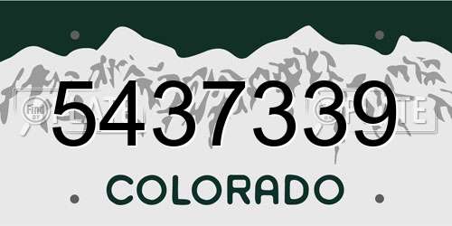 5437339 Colorado License Plate