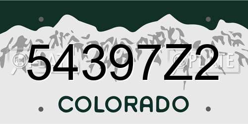 54397Z2 Colorado License Plate