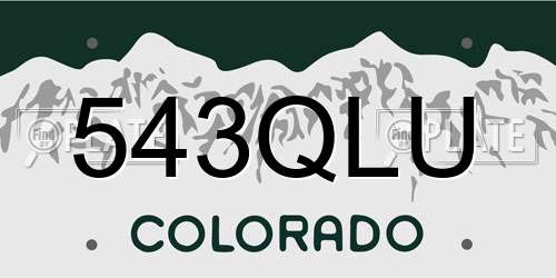 543QLU Colorado License Plate