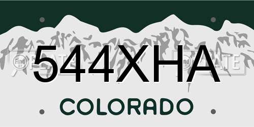 544XHA Colorado License Plate