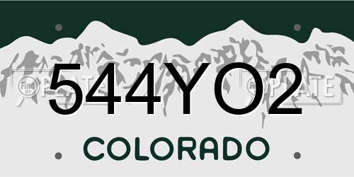 544YO2 Colorado License Plate