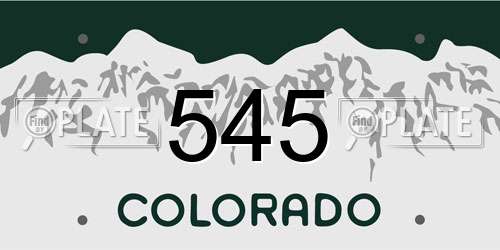 545 Colorado License Plate