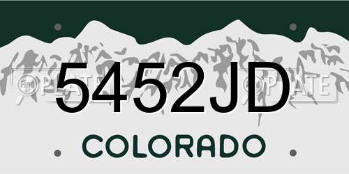 5452JD Colorado License Plate