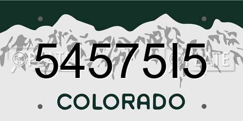 54575I5 Colorado License Plate