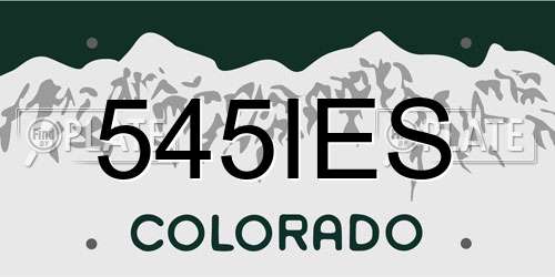 545IES Colorado License Plate