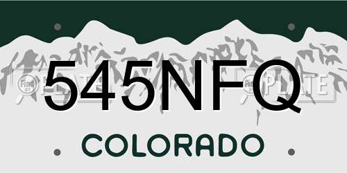 545NFQ Colorado License Plate