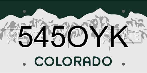 545OYK Colorado License Plate