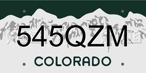 545QZM Colorado License Plate