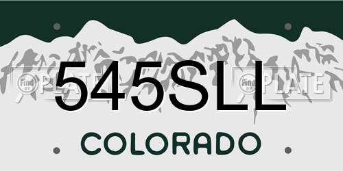 545SLL Colorado License Plate