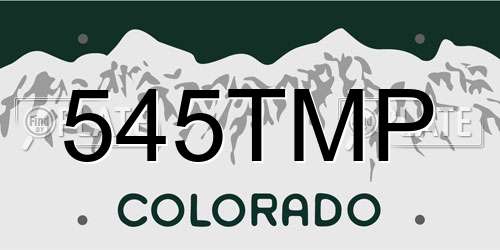 545TMP Colorado License Plate