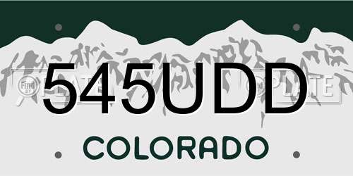 545UDD Colorado License Plate