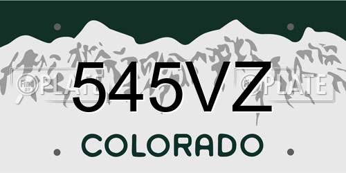 545VZ Colorado License Plate