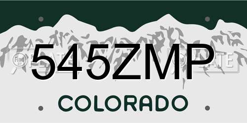 545ZMP Colorado License Plate