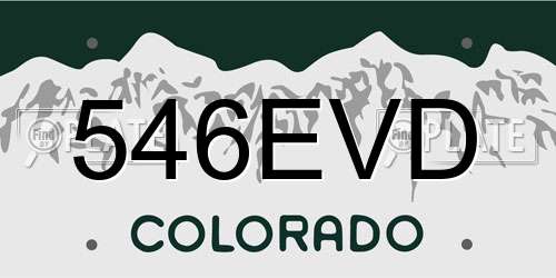 546EVD Colorado License Plate