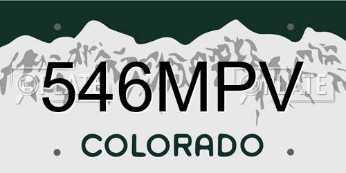 546MPV Colorado License Plate