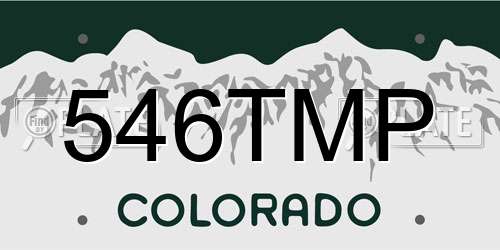 546TMP Colorado License Plate