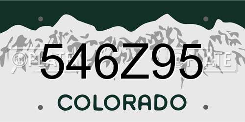 546Z95 Colorado License Plate
