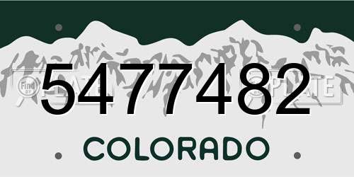 5477482 Colorado License Plate
