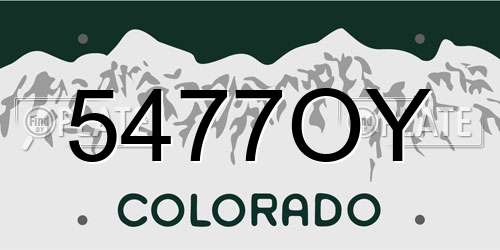 5477OY Colorado License Plate
