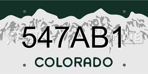 547AB1 Colorado License Plate