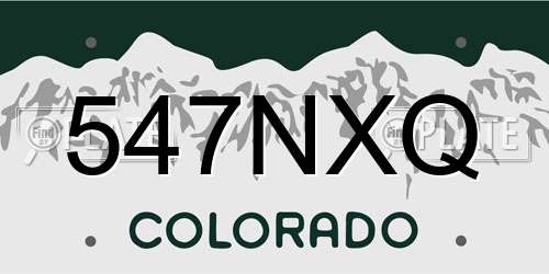 547NXQ Colorado License Plate