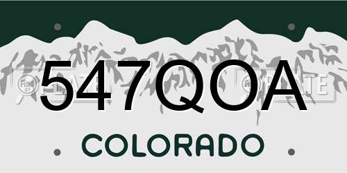 547QOA Colorado License Plate