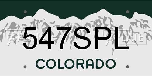 547SPL Colorado License Plate