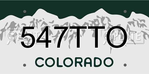 547TTO Colorado License Plate