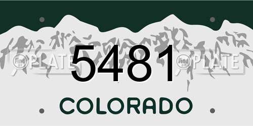 5481 Colorado License Plate
