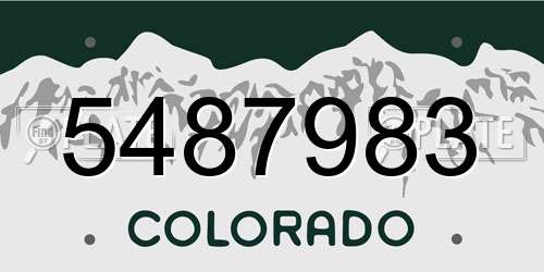 5487983 Colorado License Plate