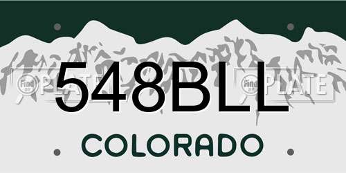 548BLL Colorado License Plate