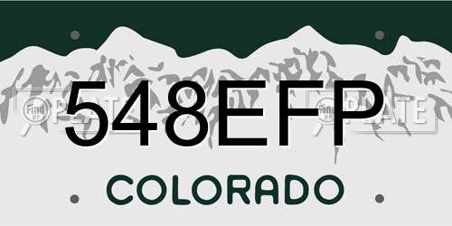548EFP Colorado License Plate