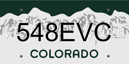 548EVC Colorado License Plate