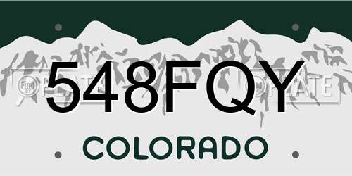 548FQY Colorado License Plate