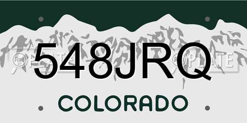 548JRQ Colorado License Plate