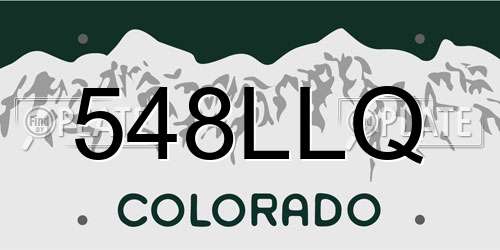 548LLQ Colorado License Plate