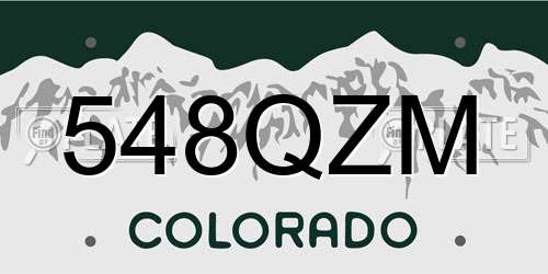 548QZM Colorado License Plate