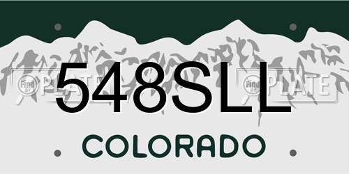 548SLL Colorado License Plate