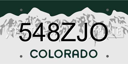548ZJO Colorado License Plate