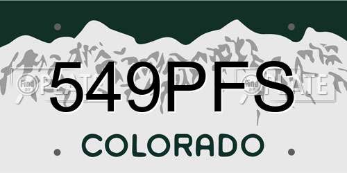 549PFS Colorado License Plate