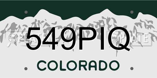 549PIQ Colorado License Plate