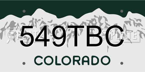 549TBC Colorado License Plate