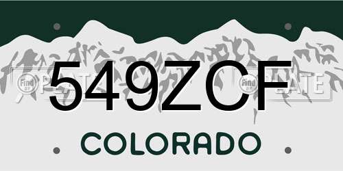 549ZCF Colorado License Plate
