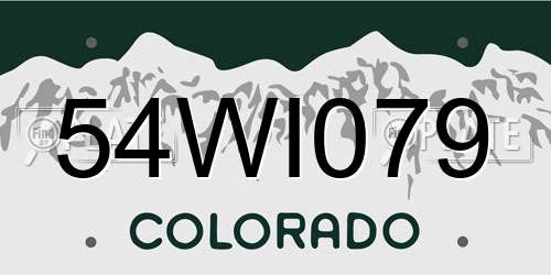 54WI079 Colorado License Plate