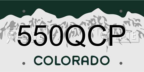 550QCP Colorado License Plate